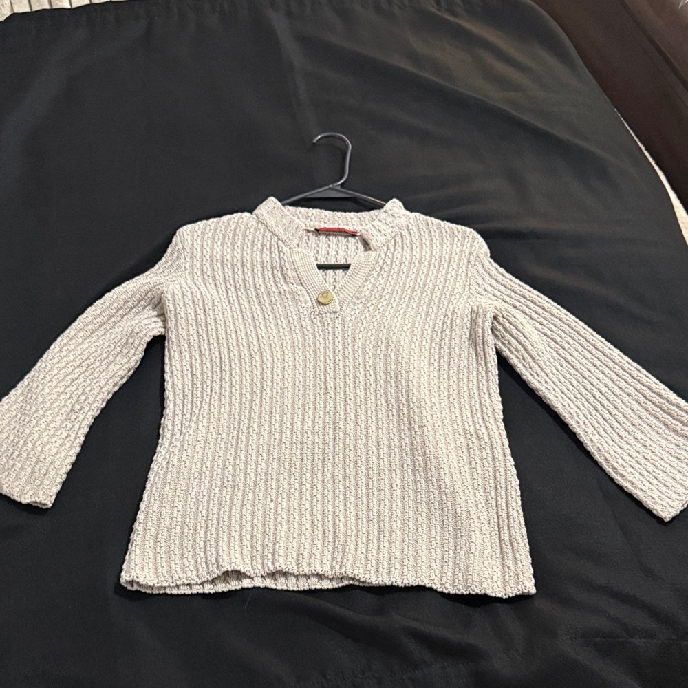 Carolina Herrera Cream V-Neck Sweater